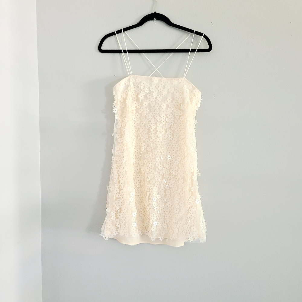 Zara Floral White Mini Dress XS